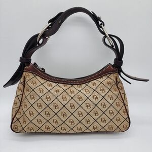 Dooney & Bourke Vintage Y2K Shoulder Bag  Leather Canvas Monogram